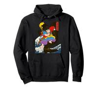 Samurai Warrior with Koi Fish in Traditional Japanese Style Pullover Hoodie