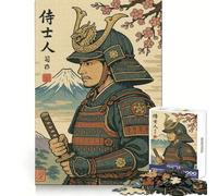 Samurai Warrior with Mount Fuji 1000 Piece Jigsaw Puzzles for Teenagers Mind Challenge Toy Quiet Hobby Precise Cut Seasonal Gift (38x52cm)