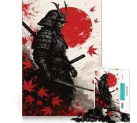Samurai Warrior with Red Maple Leaves 1000 Piece Jigsaw Puzzle for Teenagers Logic Toy Group Play Precision Cut Thoughtful Gift (50x75cm)
