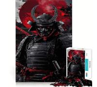 Samurai Warrior with Red Moon 1000 Piece Jigsaw Puzzle for Adults Smart Reason Toy Home Enjoy Sharp Edge Santa Wish Item (38x52cm)