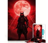 Samurai Warrior with Red Moon Jigsaw Puzzles for Adults1000 Pieces Clear Logic Toy Leisure Time Perfect Cut Creative Gift (38x52cm)