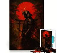 Samurai Warrior with Red Sun Jigsaws 1000 Pieces for Adults Cognitive Toy Together Fun Image Assembly Art Collection Piece (50x75cm)
