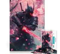 Samurai Warrior with Red Sword Adult Jigsaw Puzzle1000 Pieces Brain Teaser Mental Relax Pattern Assembly Santa Wish Item (38x26cm)