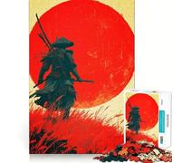 Samurai Warrior with Rising Sun 1000 Piece Jigsaw Puzzle for Teenagers Logic Toy Group Play Precision Cut Thoughtful Gift (50x75cm)