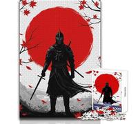 Samurai Warrior with Rising Sun 1000 Piece Jigsaw Puzzles for Adults Interactive Cognitive Skill Game Unique Memorable Present Idea Size 38x26cm