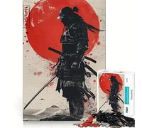 Samurai Warrior with Rising Sun Backdrop 1000 Piece Jigsaw Puzzles for Teenagers Jigsaw Recall Build Easy Leisure Neat Cut Santa Wish Gift (38x52cm)
