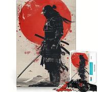 Samurai Warrior with Rising Sun Backdrop 1000 Piece Jigsaw Puzzles for Teenagers Memory Boost Home Leisure Image Assembly Lovely Gift (50x75cm)