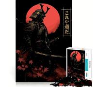 Samurai Warrior with Rising Sun Jigsaw Puzzles for Adults 1000 Pieces Clear Logic Toy Quiet Hobby Perfect Cut Stylish Gift (38x52cm)