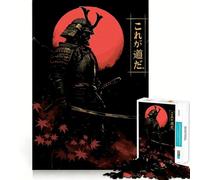 Samurai Warrior with Rising Sun Puzzle for Teenagers 1000 Pieces Mind Exercise Toy Gentle Relax Design Assembly Xmas Surprise (38x26cm)