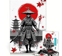 Samurai Warrior with Sword And Staff Jigsaw Puzzle 1000 Piece for Teenagers Strengthen Recall Calm Relax Quality Edge Perfect Present (38x26cm)