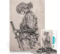 Samurai Warrior with Sword Puzzle for Teenagers 1000 Pieces Mind Exercise Toy Gentle Relax Design Assembly Xmas Surprise (38x52cm)