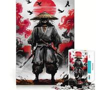 Samurai Warrior with Swords And Straw Hat 1000 Piece Jigsaw Puzzles for Teenagers Jigsaw Recall Build Easy Leisure Neat Cut Santa Wish Gift (38x26cm)