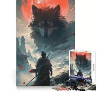Samurai Warrior Wolf Jigsaw Puzzle 1000 Piece for Teenagers Brain Workout Toy Serene Time Art Assembly Seasonal Gift (38x26cm)