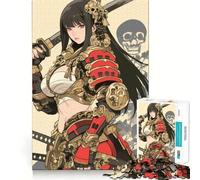 Samurai Warrior Woman Jigsaw Puzzle 1000 Piece for Adults Smart Reason Toy Home Pastime Smooth Edge Art Collectible (38x52cm)