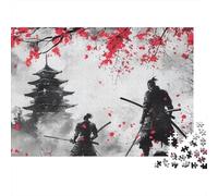 Samurai Warriors 1000 Pcs 3-Layer Cardboard Traditional Japanese Art Style Jigsaw, Brain Training, Stress Relief, Wall Decor & Office Break Gift 70x50cm/1000pcs