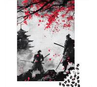 Samurai Warriors 1000 Piece Premium Cardboard Traditional Japanese Art Style Puzzle Bundle, Educational Challenge Adults, Stress Relief, Gift & Family Activity 38x26cm/1000pcs