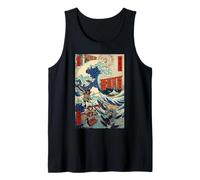 Samurai Warriors Great Wave Japanese Ukiyo-e Katana Bushido Tank Top