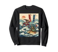 Samurai Warriors in Battle Ukiyo-e Style Japanese Wave Sweatshirt