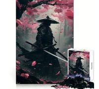 Samurai Warriors In Sakura 1000 Piece Jigsaw Puzzles for Adults Jigsaw Memory Gain Stress Release Design Assembly Xmas Gift (50x75cm)