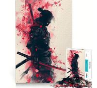 Samurai Warriors In Sakura 1000 Pieces Jigsaw Puzzles for Adults Mind Puzzle Soft Relax Image Assembly Santa Wish Item (38x52cm)