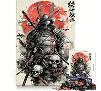 Samurai Watercolor Japan Jigsaw Puzzles 1000 Piece for Teenagers Mental Logic Toy Calm Escape Fine Edge Art Collectible (38x26cm)