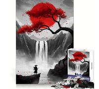 Samurai Waterfall Landscape 1000 Piece Jigsaws for Teenagers Brain Tease Toy Soothing Play Premium Cut (38x52cm)