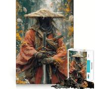 Samurai with A Sword 1000 Pieces Jigsaw Puzzles for Teenagers Enhance Memory Easy Leisure Firm Cut Wall Art Decor (50x75cm)