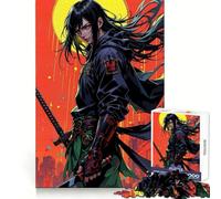 Samurai with Red Eyes 1000 Piece Jigsaw Puzzles for Adults Jigsaw Mind Puzzle Mind Calm Art Assembly Unique Gift (38x26cm)