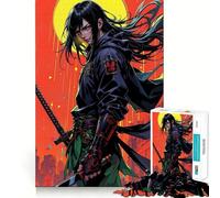 Samurai with Red Eyes Teenager Jigsaw Puzzles 1000 Pieces Mind Puzzle Casual Relax Image Assembly Heartfelt Gift (50x75cm)