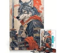 Samurai Wolf 1000 Piece Jigsaw Puzzles for Adults Mind Skill Toy Casual Relax Design Assembly Art Collection Piece (38x26cm)
