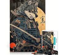 Samurai Wolf 1000 Piece Jigsaw Puzzles for Adults Teenagers Recall Boost Calm Escape Smooth Cut Heartfelt Gift (38x26cm)