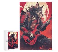 Samurai Wolf Bassist Puzzle 1000 Teile Schwer Puzzle Spielzeug Lernspiel Impossible Herausforderungsspielzeug Für Erwachsene Kinder 1000 PCS