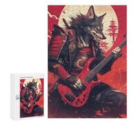 Samurai Wolf Bassist Puzzle 1000 Teile Schwer Puzzle Spielzeug Lernspiel Impossible Herausforderungsspielzeug Für Erwachsene Kinder 300 PCS