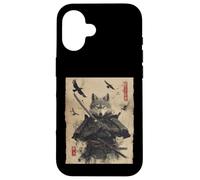 Samurai Wolf, Japanese ukiyo-e Warrior Ninja Wolf Anime Case for iPhone 16