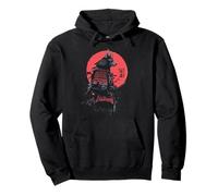Samurai Wolf Japanese Warrior Ukiyo-e Style Vintage Pullover Hoodie