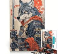 Samurai Wolf Puzzles for Teenagers 1000 Pieces Strengthen Recall Calm Pastime Quality Edge Festive Gift (38x52cm)