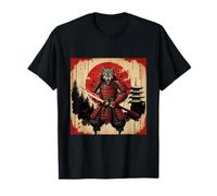 Samurai Wolf Warrior Dark Japanese Mythology Ink Art T-Shirt