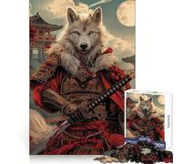 Samurai Wolf White Warrior 1000 Piece Jigsaw Puzzles for Teenagers Jigsaw Logic Train Toy Stress Relief Smooth Cut Memorable Gift (50x75cm)