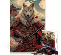 Samurai Wolf White Warrior for Adults 1000 Piece Jigsaw Puzzle Mind Exercise Toy Family Joy Precision Cut Lovely Gift (38x52cm)