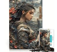 Samurai Woman Art Print Jigsaw Puzzle 1000 Piece for Teenagers Logic Train Toy Light Relax Smooth Cut Wall Art Decor (50x75cm)