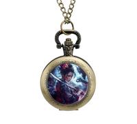 Samurai Woman Classic Quartz Pocket Watch Vintage Men's Pocketwatch with Chain Christmas Gifts for Father Husband Boyfriend