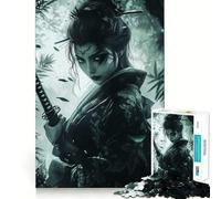 Samurai Woman in Forest 1000 Pieces Jigsaw Puzzles for Teenagers Logic Sense Toy Simple Fun Smooth Edge Stylish Gift (38x26cm)