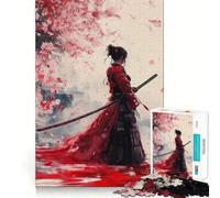 Samurai Woman in Red Jigsaw Puzzles for Teenagers 1000 Piece Wise Think Toy Gentle Leisure Tight Cut Santa Wish List (50x75cm)