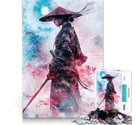 Samurai Woman in The Wind 1000 Piece Jigsaw Puzzles for Adults Jigsaw Memory Gain Stress Release Design Assembly Xmas Gift (38x26cm)