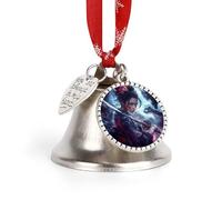 Samurai Woman Metal Christmas Jingle Bells Hanging Ornaments Xmas Tree Decorations for Party Wedding Supplies