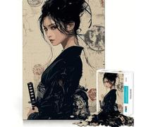 Samurai Woman Portrait 1000 Piece Jigsaw Puzzles for Adults Mind Skill Toy Casual Relax Design Assembly Art Collection Piece (38x52cm)