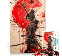 Samurai Woman Red Moon 1000 Piece Jigsaw Puzzle for Adults Smart Reason Toy Home Enjoy Sharp Edge Santa Wish Item (38x26cm)
