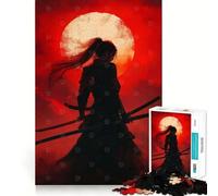 Samurai Woman Silhouette 1000 Pieces Jigsaws Adults Puzzles Gifts Logic Ability Toy Slow Enjoy Accurate Cut Stylish Gift (38x52cm)
