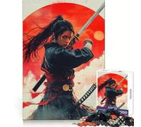 Samurai Woman Warrior 1000 Piece Jigsaw Puzzle for Teenagers Logic Toy Group Play Precision Cut Thoughtful Gift (38x52cm)