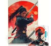 Samurai Woman Warrior 1000 Piece Jigsaw Puzzle for Teenagers Logic Toy Group Play Precision Cut Thoughtful Gift (38x52cm)